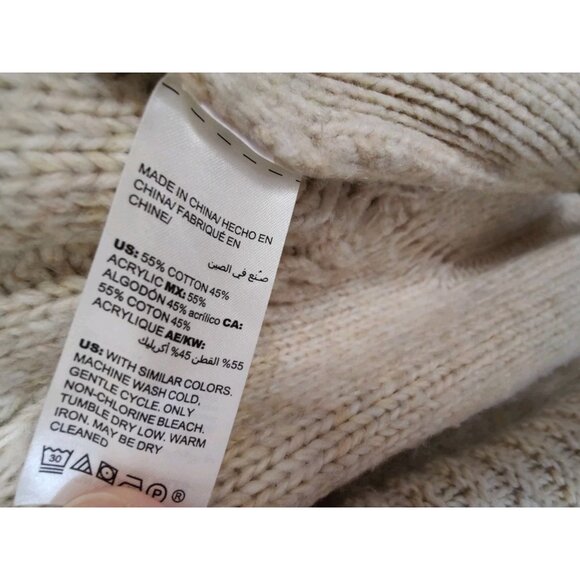 Chico's Beige Cozy Open Front Long Sleeve Medium-Weight Cardigan Sweater 2/L - Picture 5 of 5